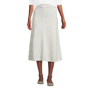 Lands' End Gray A-Line Midi Skirt Casual
